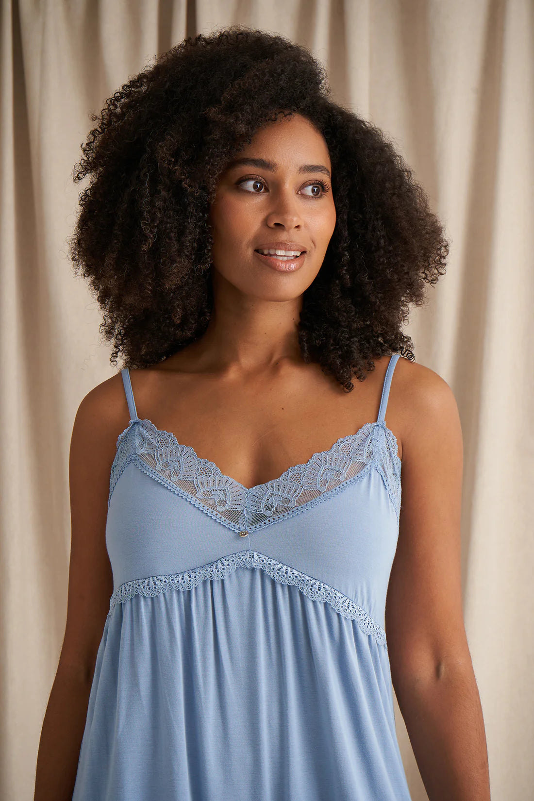 pretty you london chemise in blue