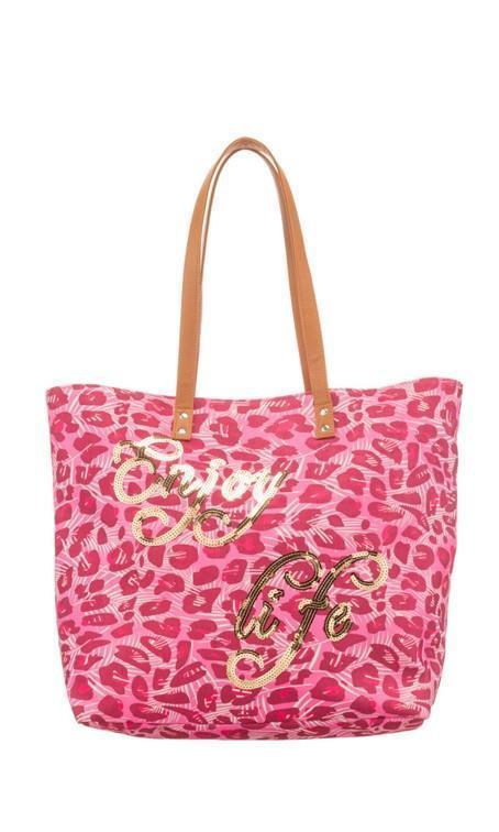 Beach Bag in pink animal print-brownslingerie