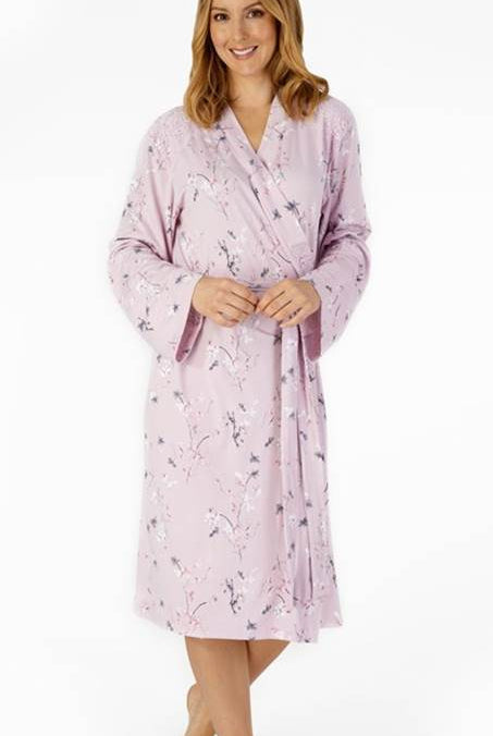 Slenderella Gaspe Lilac Dressing Gown-brownslingerie