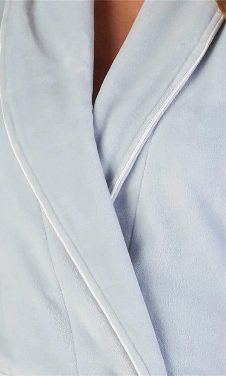 Slenderella Luxury Light Grey Dressing Gown-brownslingerie